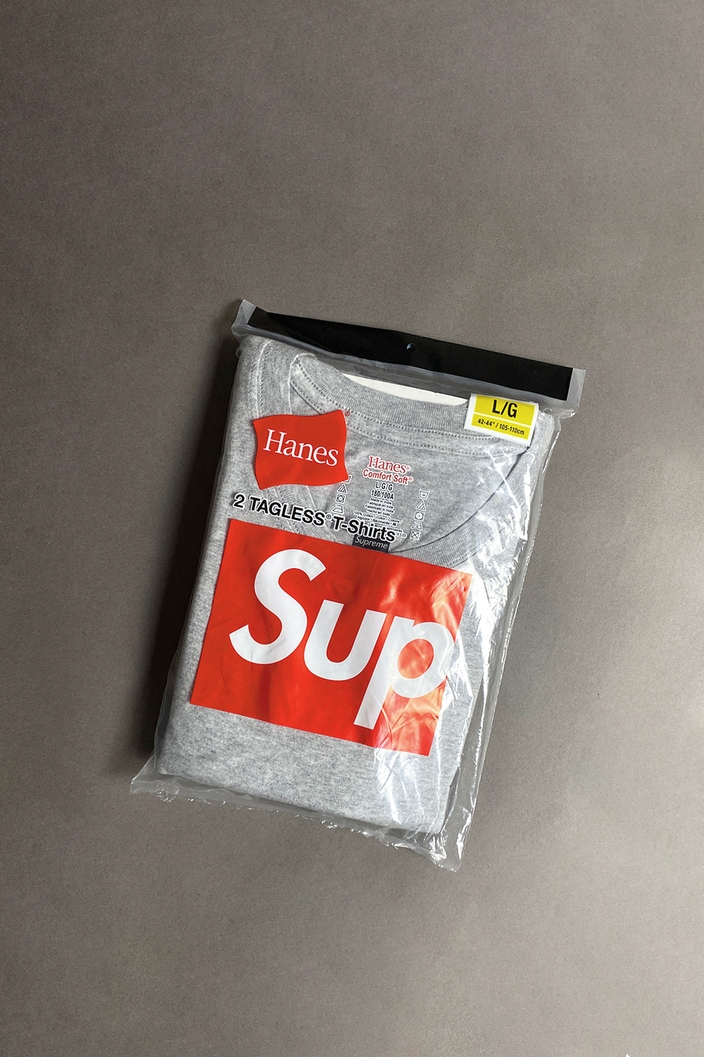 Pack de 2 Camisetas Supreme x Hanes cinza